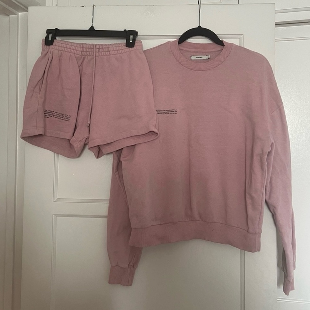 Pangaia Pink sweatshirt and shorts set